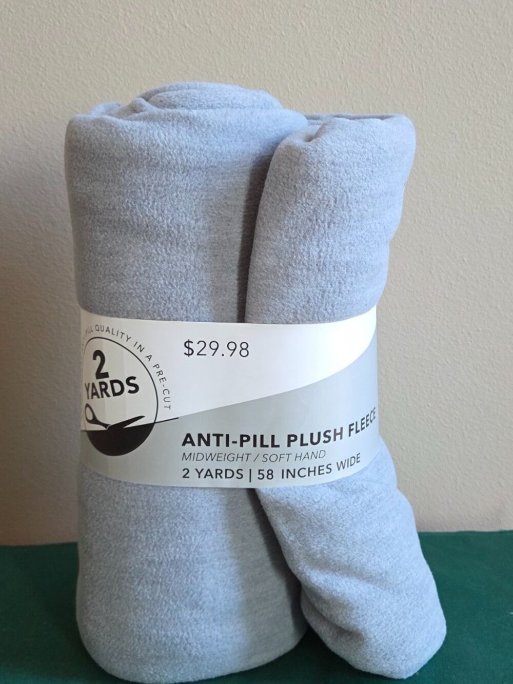 Anti Pill Polar Midweight Fleece 2 Yards (72"x58") Light Grey Heather Soft